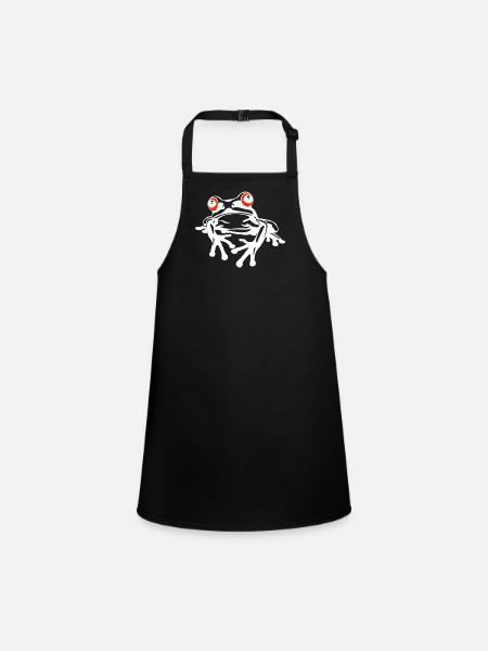 Tree Frog Baumfrösche Baumfrosch - Children's Apron - black - Front