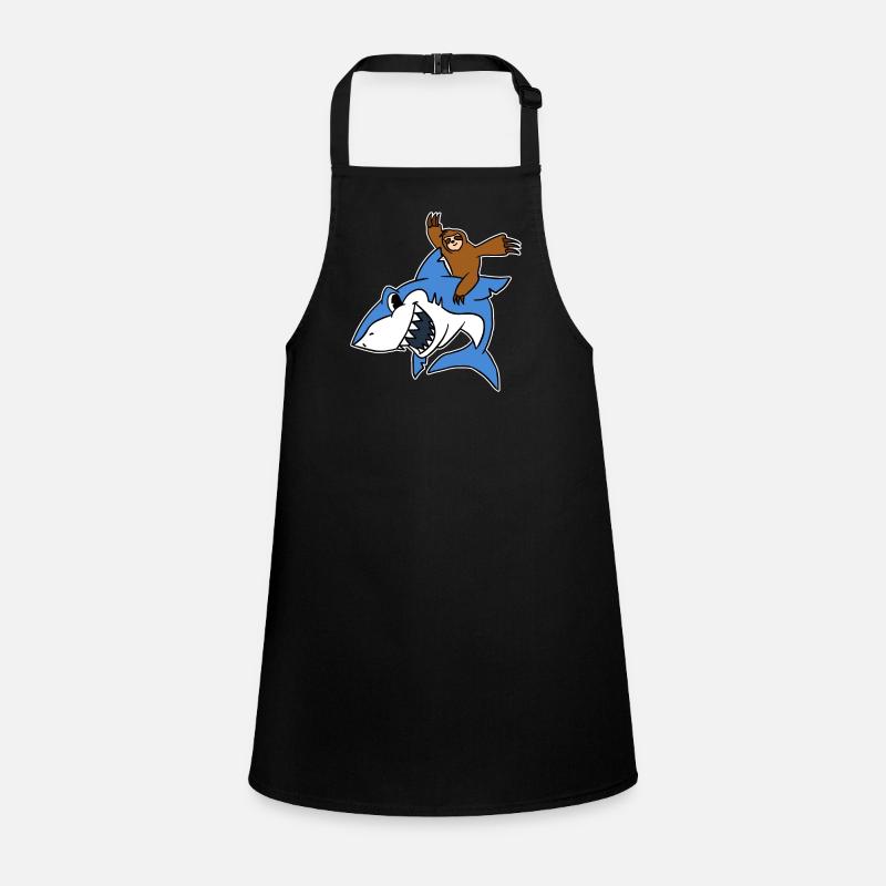Sloth Riding Shark TShirt Funny Slow Moving Animal Children's Apron