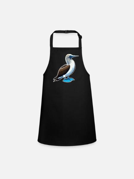 Oiseau à pieds bleus Booby Birds Cadeau d’oiseau - Tablier Enfant - noir - Devant