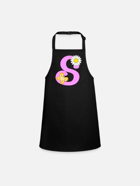 Lettre S - Tablier Enfant - noir - Devant