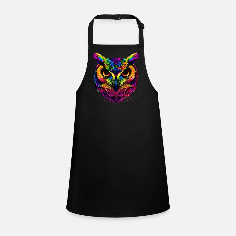 Owl Colorful Rainbow Colors Pop Art Owl Eagle Owl Owls Children's Apron