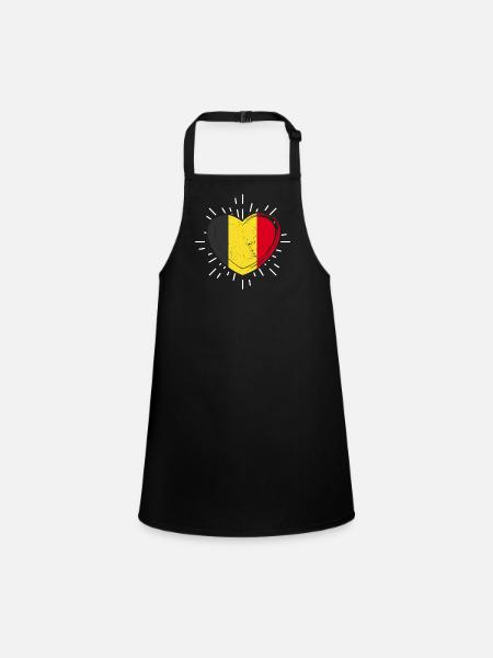 Belge Belge Cœur Belgique - Tablier Enfant - noir - Devant