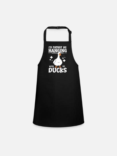 Je préfère être suspendu avec mes canards pékin de compagnie - Tablier Enfant - noir - Devant