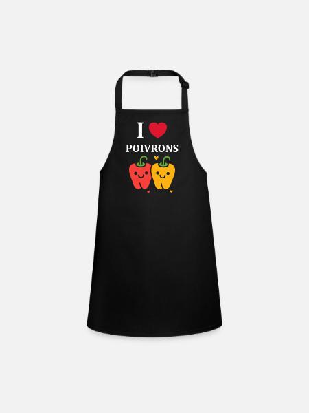 Humour poivron - Tablier Enfant - noir - Devant