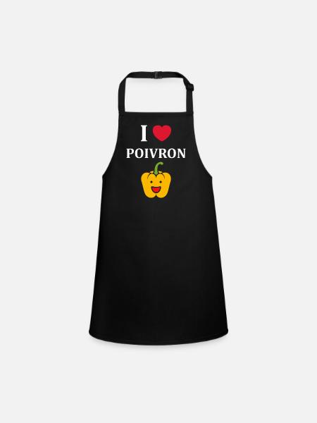 Humour poivron - Tablier Enfant - noir - Devant