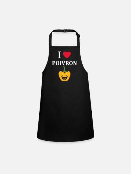 Humour poivron - Tablier Enfant - noir - Devant