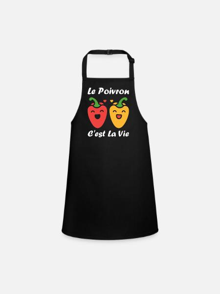 Humour poivron - Tablier Enfant - noir - Devant