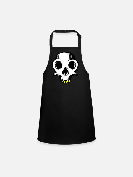Skull (dreifarbig) - Schürze für Kinder - Schwarz - Vorne