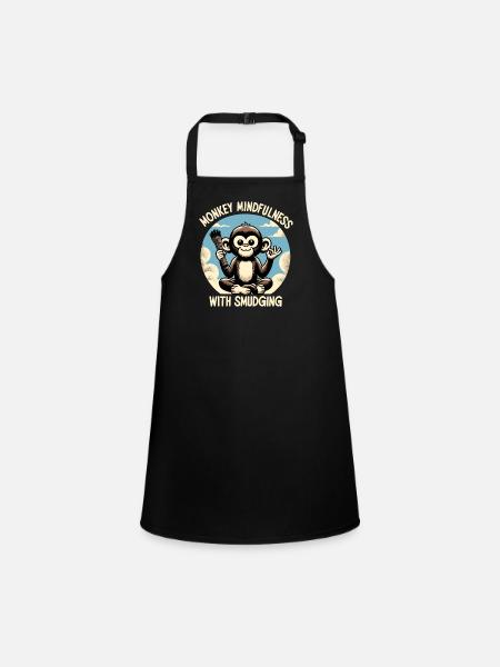 Smudge Sage Feather Spiritual Witchcraft Meditate - Children's Apron - black - Front