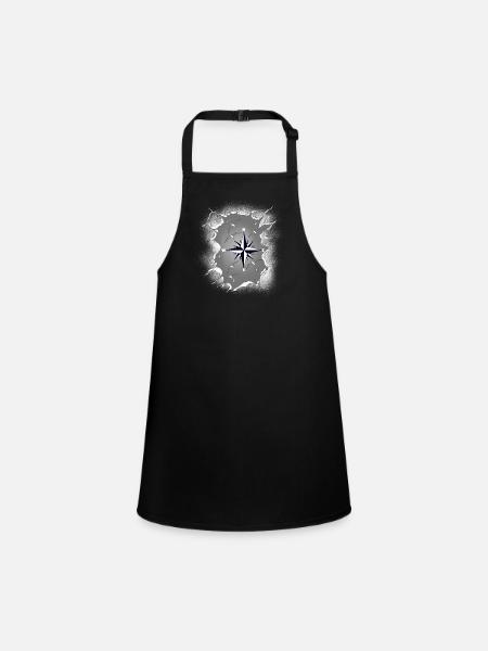 Seagulls Seagull Compass Maritime - Children's Apron - black - Front