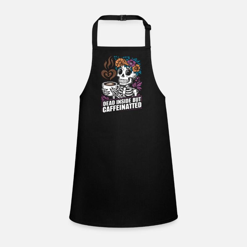 Funny Coffee Caffeine Skeleton Saying Children's Apron