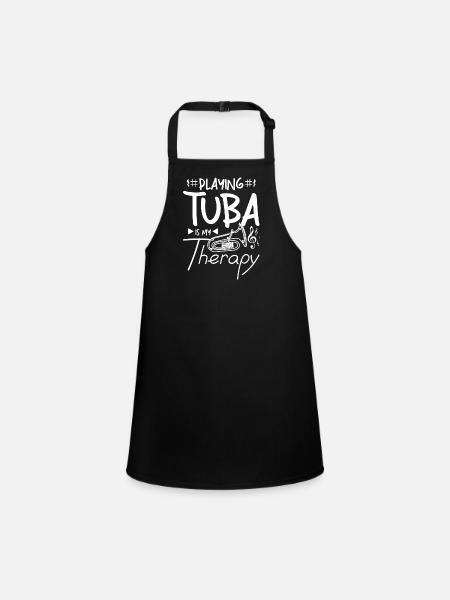 Jouer du tuba est ma thérapie - Tablier Enfant - noir
