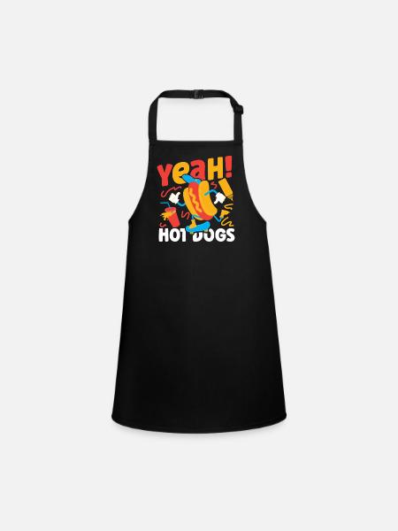 Hot Dog Adult Yeah! Hot Dogs - Schürze für Kinder - Schwarz - Vorne