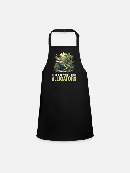 Alligatoren Alligator - Schürze für Kinder - Schwarz - Vorne
