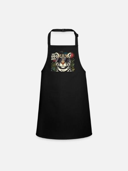 Ozelot Wild Cat Exotic Pets Jungle Big Cat - Schürze für Kinder - Schwarz - Vorne