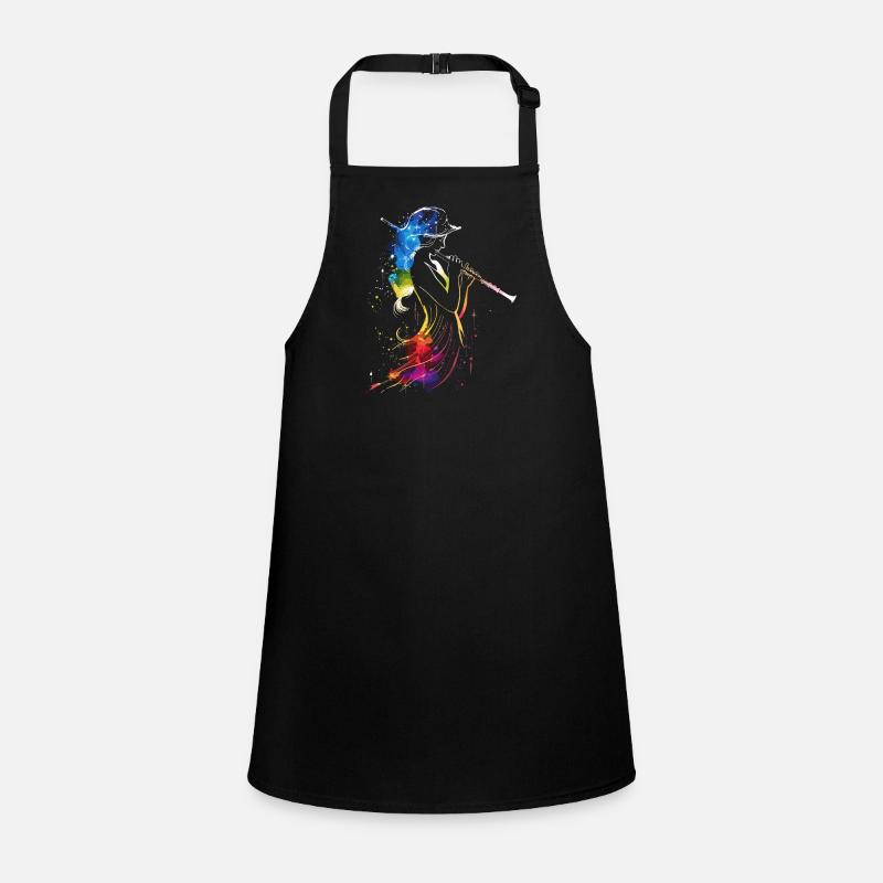 Flute player Retrowave Children's Apron