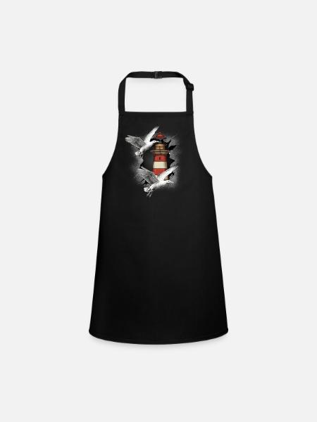 Phares Phare Mouette Mouette Mouette - Tablier Enfant - noir - Devant
