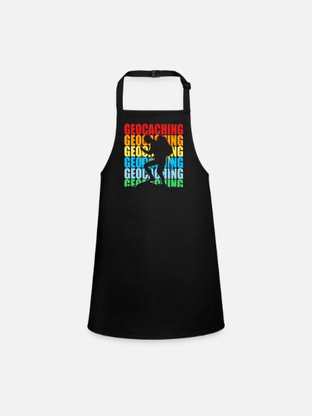 Geocaching Geocache Geocacher - Children's Apron - black - Front