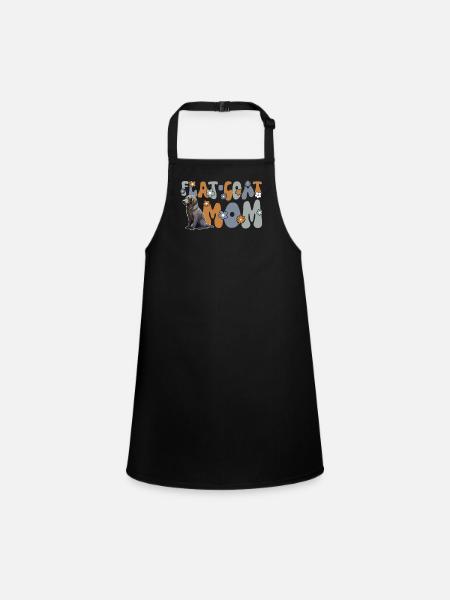 Flat Coated Retriever Groovy Flat-Coat Mom - Children's Apron - black - Front