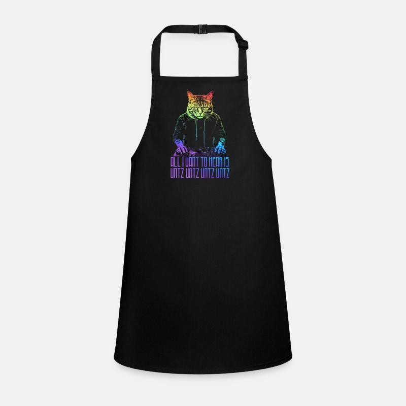 Disco Cat Hardcore Rave Music Raver, EDM DJ Tablier Enfant