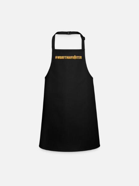 #MuayThaiFighter - Thai Boxing Muay Thai Fighter - Children's Apron - black - Front