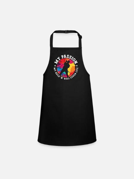 Rock N Roll My Passion My Rock 'N' Roll 80s Music - Children's Apron - black - Front