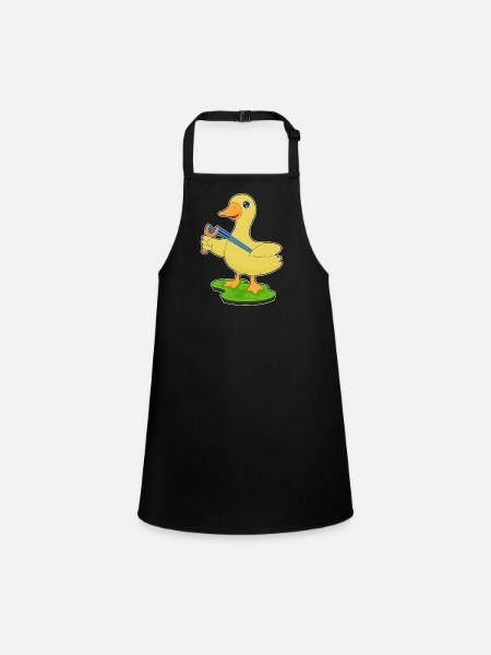 Duck Slingshot - Children's Apron - black - Front