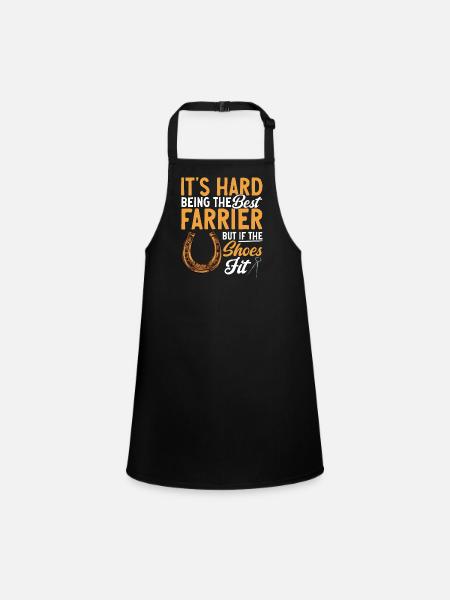 Farrier Horseshoe Horseshoeing - Children's Apron - black - Front