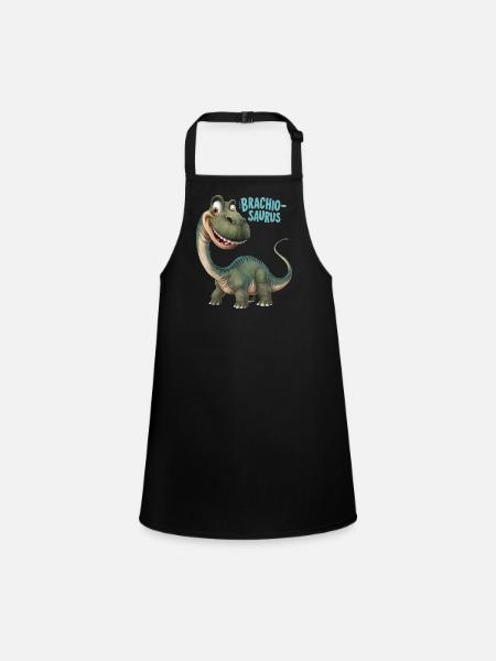 DINOSAURS, BRACHIO SAURUS - Children's Apron - black - Front