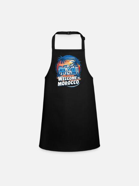 Welcome To Moroccan Village - Children's Apron - black - Front