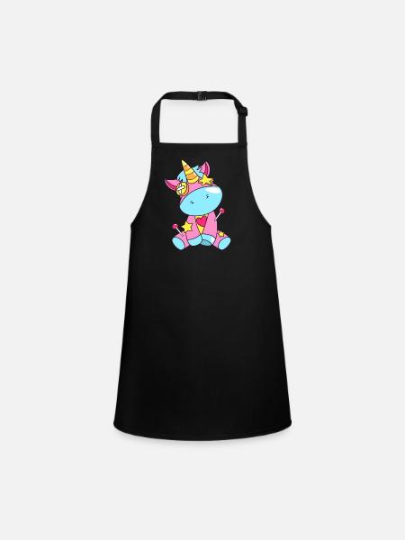 Voodoo Unicorn - Children's Apron - black - Front