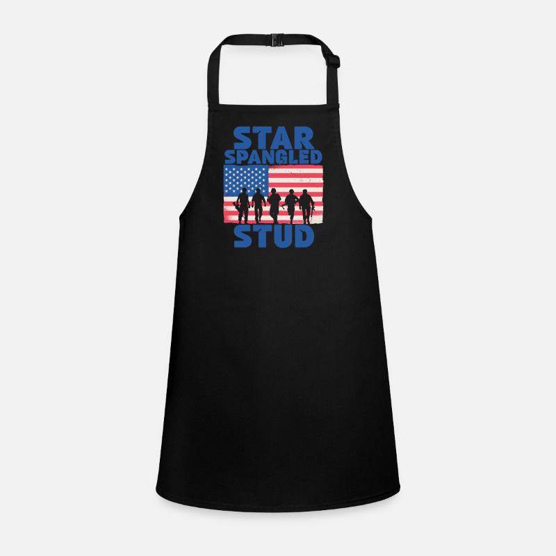 Star Spangled Stud Peace Sign United States Flag Children's Apron