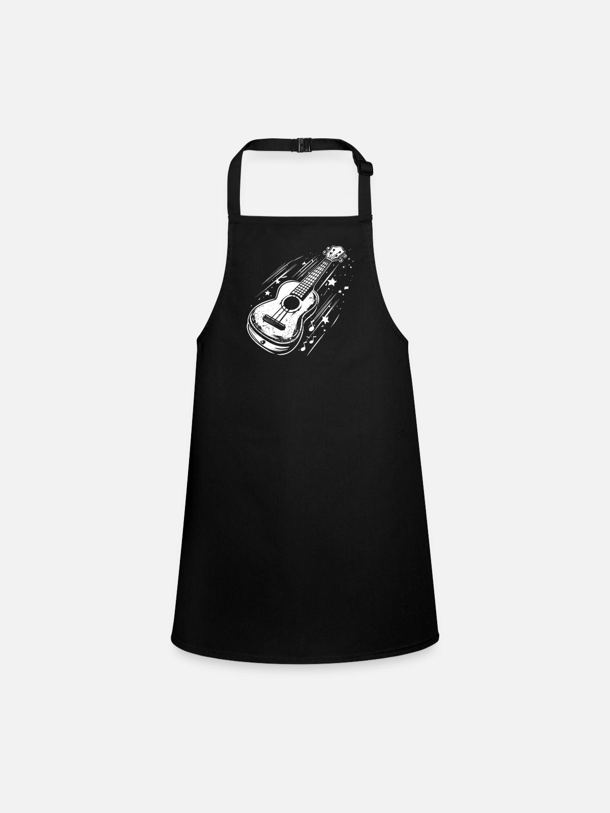 Ukulele - Children's Apron - black - Front