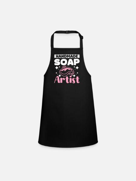 Handmade soap artist soap making - Children's Apron - black - Front