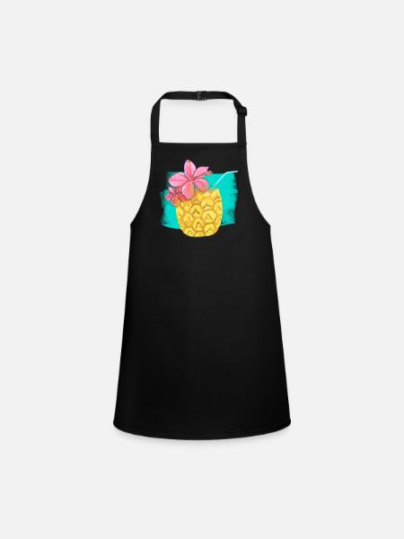 Ananas Sommer Feelings - Schürze für Kinder - Schwarz - Vorne