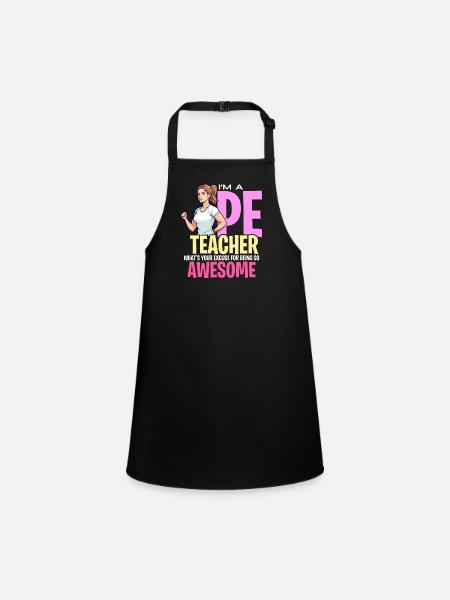 Instructeur d’éducation physique Je suis professeur d’éducation physique Santé physique - Tablier Enfant - noir - Devant