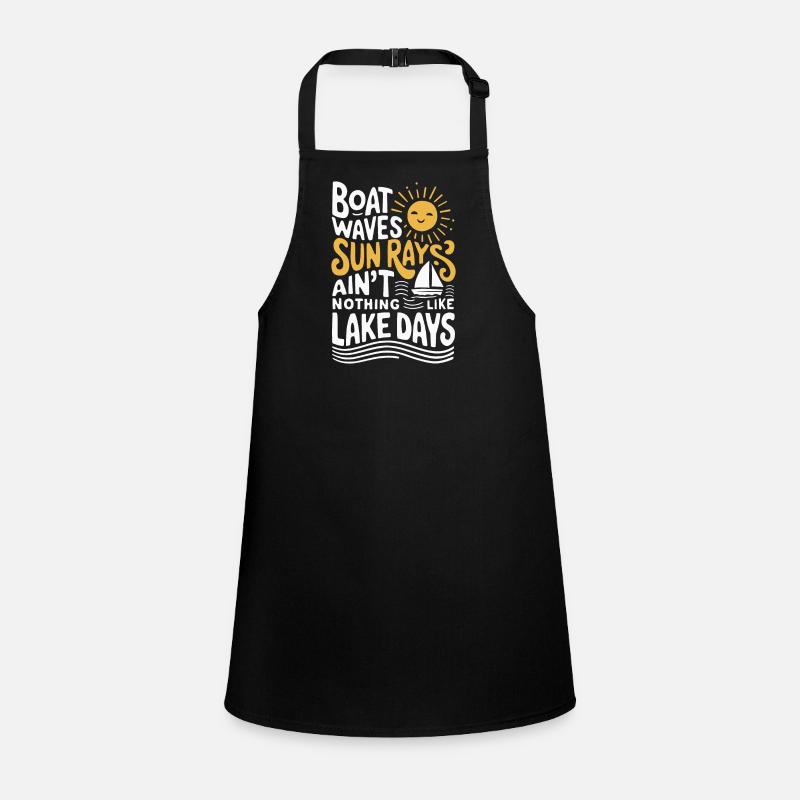 boat, waves, sunbeams, sea days, summer, Children's Apron