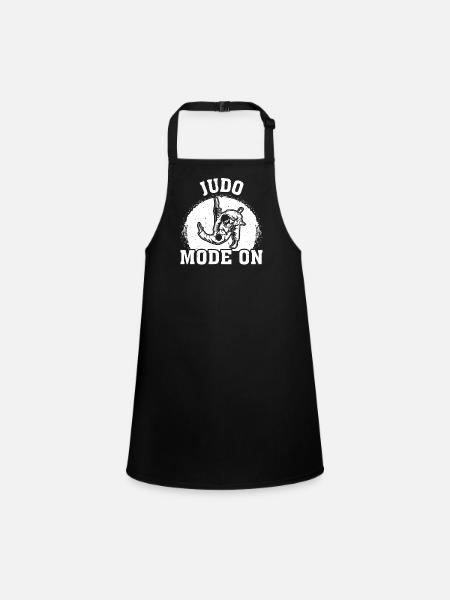 Judo Mode On Funny Judo Fighter - Children's Apron - black - Front