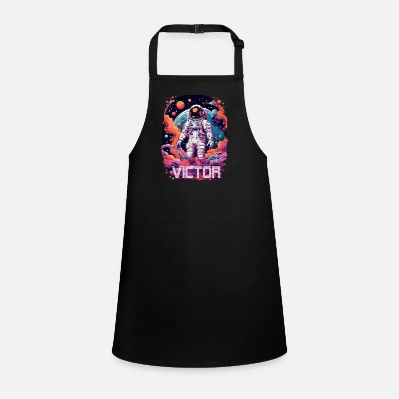VICTOR - Beautiful boy name with cool astronaut Children's Apron