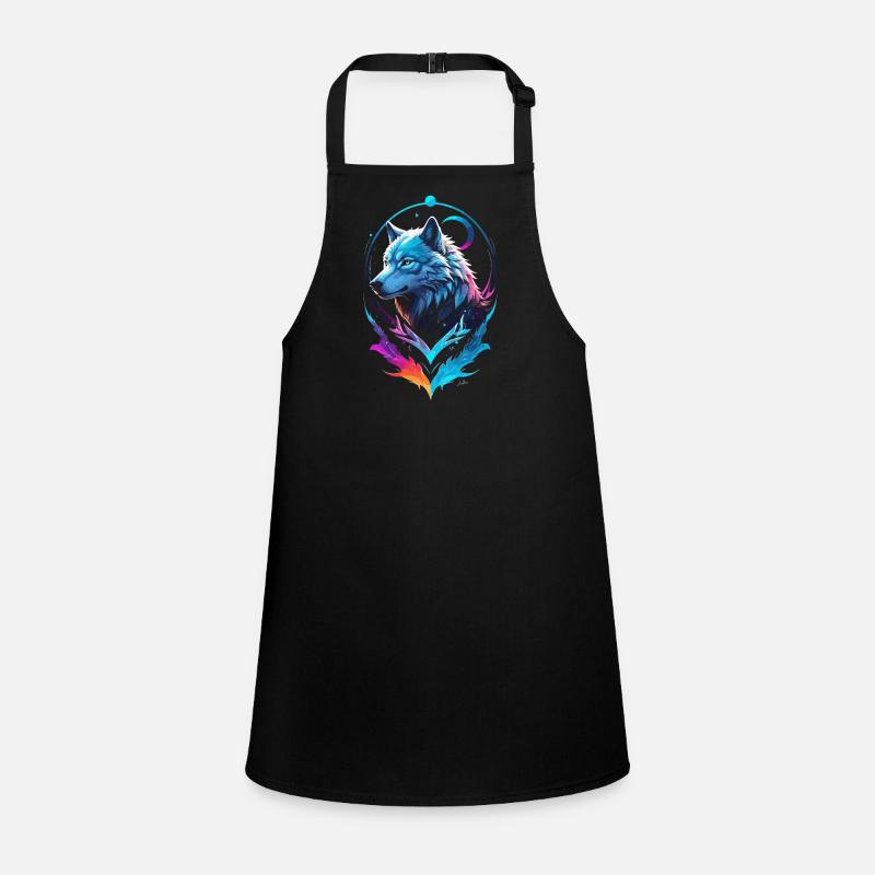 Wolf Painting Multicolor Fantasy Children's Apron