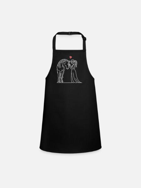 Horse, Riding, Rider, Horse Owner, Equestrian Sport - Children's Apron - black - Front