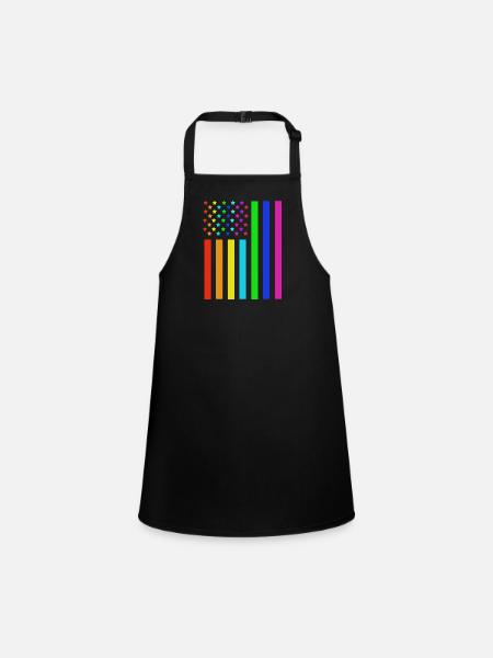 4 juillet Couleurs nationales Fête nationale des États-Unis - Tablier Enfant - noir - Devant