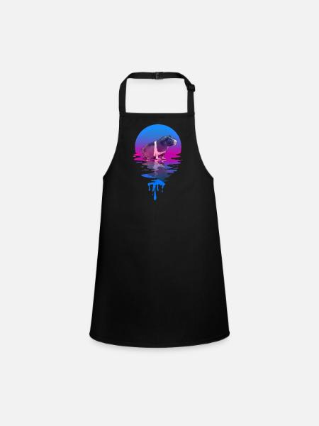 Sunset Skinny Pig - Children's Apron - black - Front