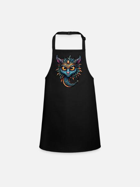 Lovable fantasy creature - Children's Apron - black - Front