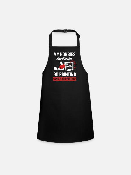 3D Printing Printing Prototype - Children's Apron - black - Front