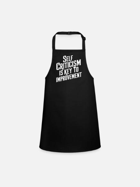 Self-criticism is the key to improvement - Children's Apron - black - Front