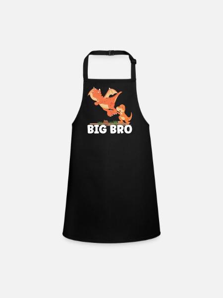 Big Bro - Children's Apron - black - Front