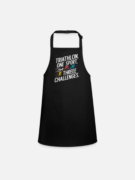 Triathlon Swim Bike Run Triathlete Sports Gift - Children's Apron - black - Front