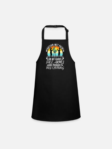 Wet paint - Children's Apron - black - Front