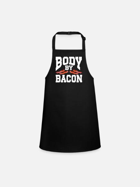 Body By Bacon - Children's Apron - black - Front